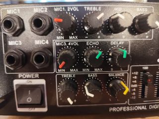 Amplificador Karaoke Sunbuck 200+200W Negro