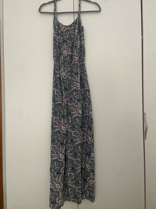 Vestido largo de tirantes estampado