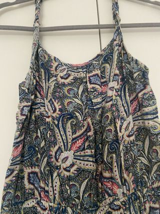 Vestido largo de tirantes estampado