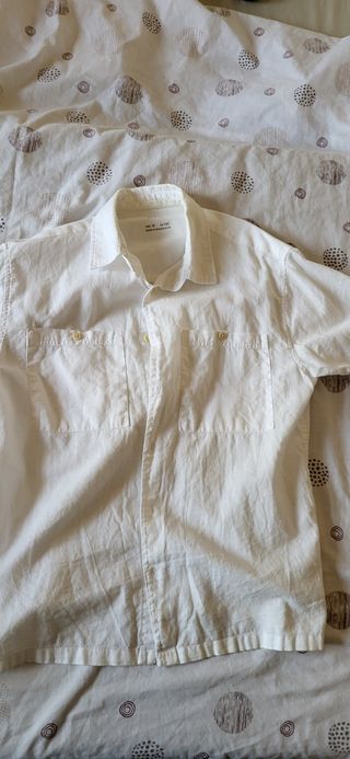 Camisa Zara niño manga corta blanca