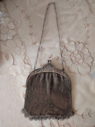 Bolso de mano de malla antiguo