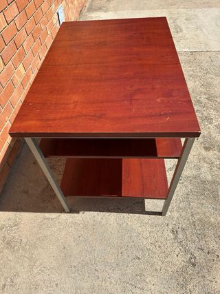 Mesa de trabajo madera y hierro 3 repisas