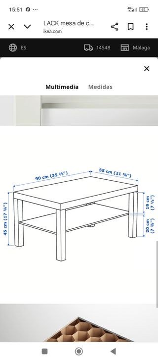 Mesa de centro Ikea madera
