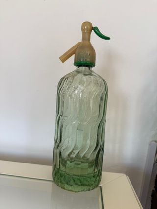 Botella sifón antigua verde