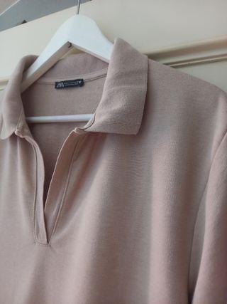 Vestido Polo Zara Beige Talla M