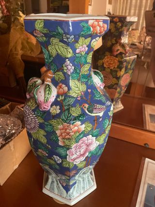 Jarrón Porcelana China Hexagonal