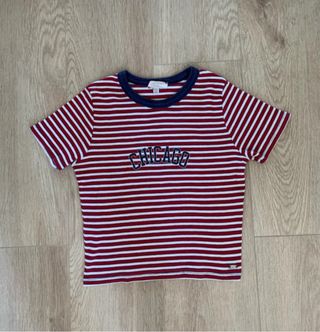 Pull&Bear Camiseta Rayas Rojas y Blancas CHICAGO
