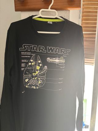 Camiseta Star Wars Negra Manga Larga