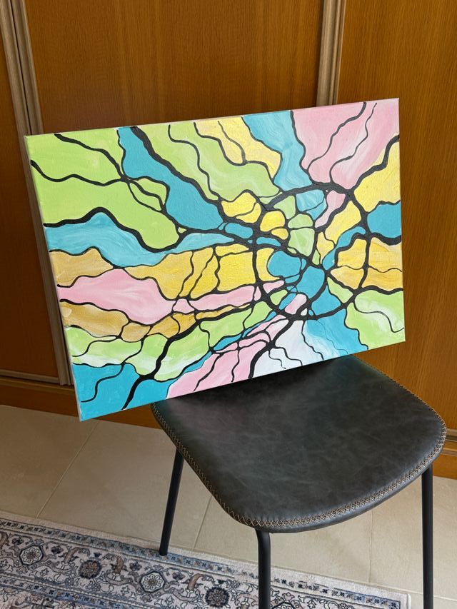 Pintura Neurografía, tamaño es 70x52 cm