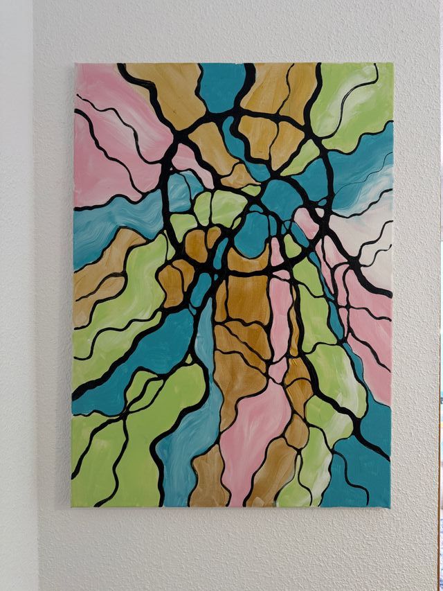 Pintura Neurografía, tamaño es 70x52 cm