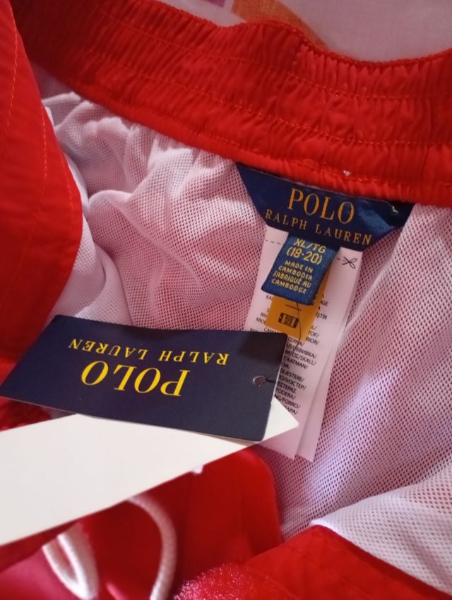 Bañador Ralph Lauren rojo,talla hombre 15-20 años 