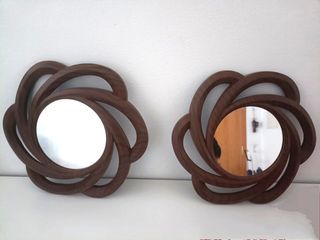 Juego de 2 espejos de pared madera