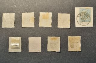 9 Francobolli Regno Italia 1863/65