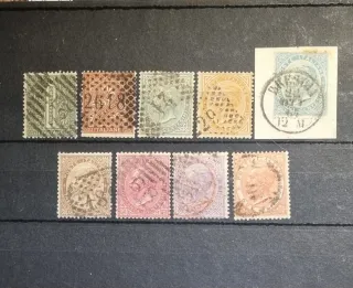 9 Francobolli Regno Italia 1863/65
