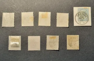 9 Francobolli Regno Italia 1863/65.