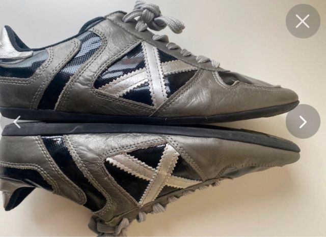 Zapatillas Munich grises y negras.