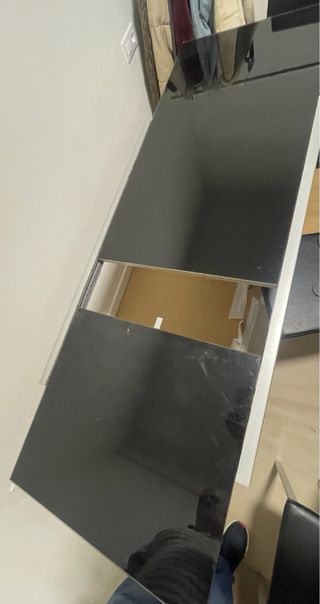 Mesa Comedor Extensible Cristal y Metal