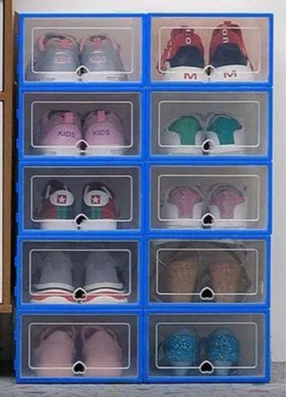 Zapatero Organizador Transparente Azul