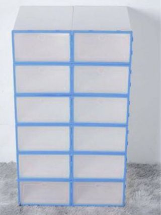 Zapatero Organizador Transparente Azul