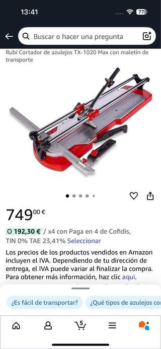 Cortador de azulejos Rubi TX-1020 Max