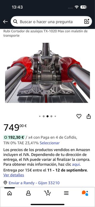 Cortador de azulejos Rubi TX-1020 Max