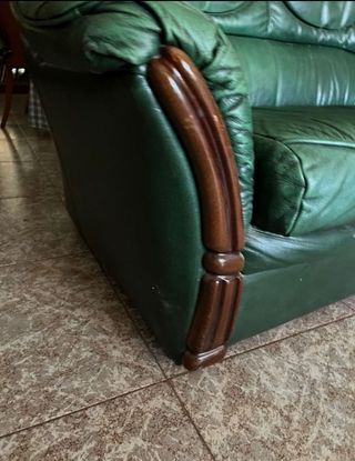 Pack 2 sofás piel 2 plazas verde