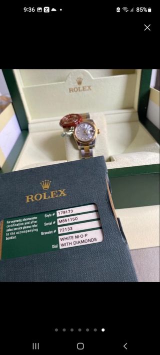 Reloj Rolex Datejust con caja y documentación 