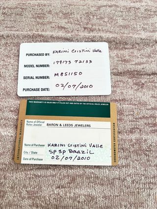 Reloj Rolex Datejust con caja y documentación 