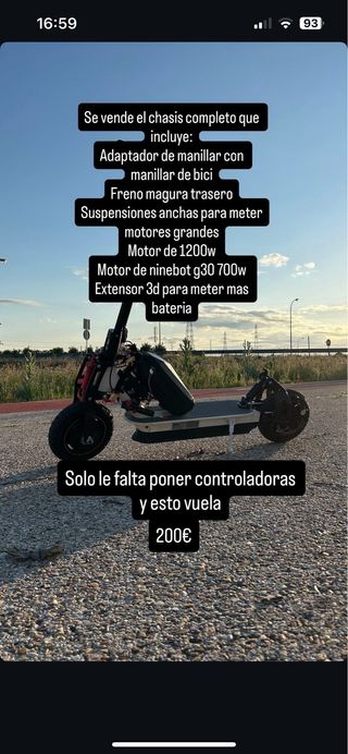 Chasis Patinete Eléctrico Completo