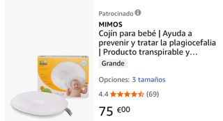 Cojín Mimos plagiocefalia Talla S