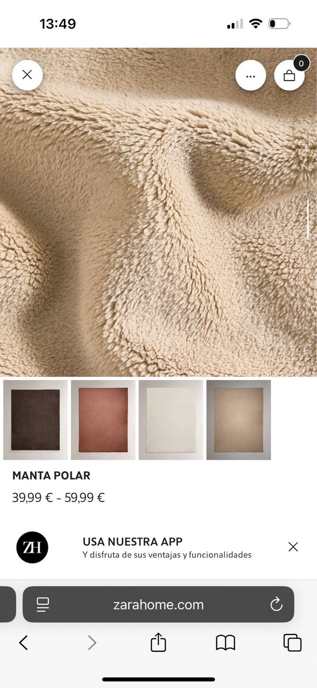 Manta polar Zara Home Beige