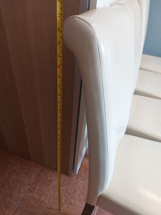 4 Sillas Comedor/Salón Beige Cuero