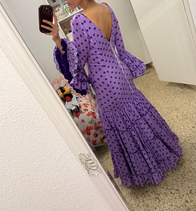 Vestido Flamenca Canastero Lila, talla 40