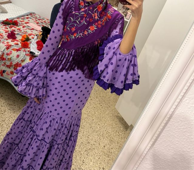 Vestido Flamenca Canastero Lila, talla 40