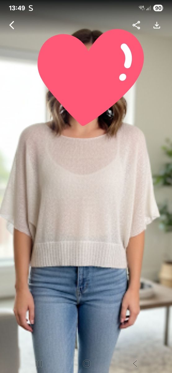 Jersey fino punto  blanco perla