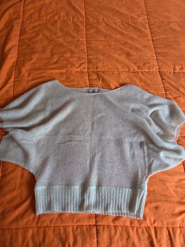 Jersey fino punto  blanco perla