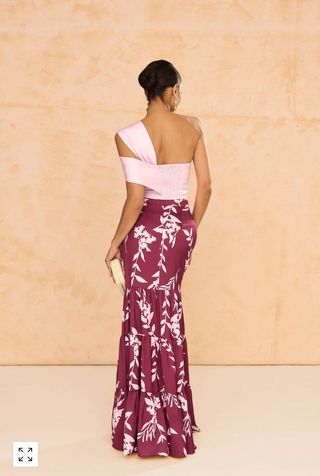 Conjunto de fiesta rosa y morado