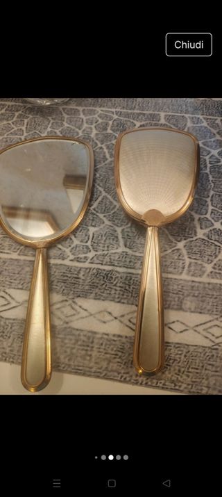 Set Vintage Spazzola,Pettine,specchio