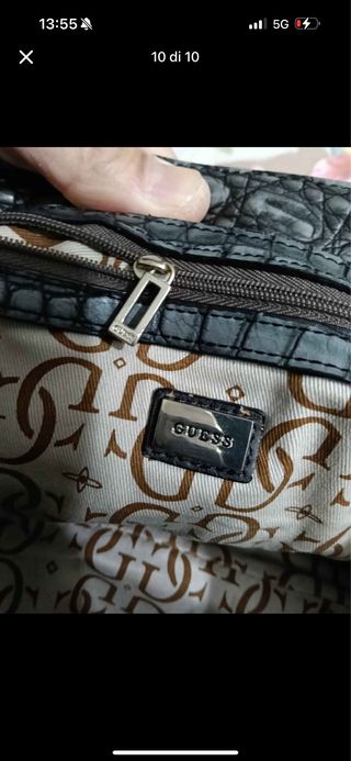 Borsa Guess effetto coccodrillo grigia