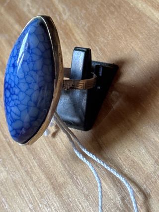 Anillo Plata Piedra Natural Azul