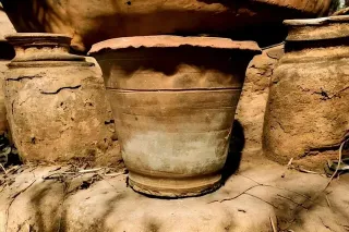 Antico vaso in terracotta h.28cm