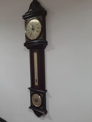 Reloj de Pared con Termómetro y Barómetro