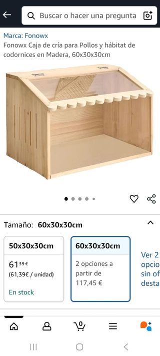 Terrario/Jaula Madera Hámster 60x30x30