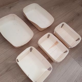 Lote 5 bandejas de madera