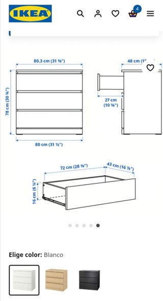Cómoda IKEA negra