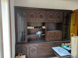 Mueble comedor antiguo madera y cristal