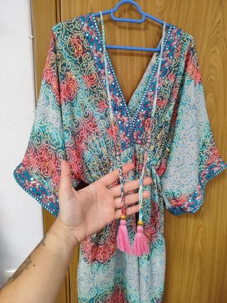 Vestido largo estampado mujer