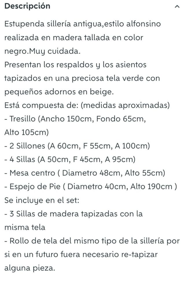 Sillería antigua estilo Alfonsino