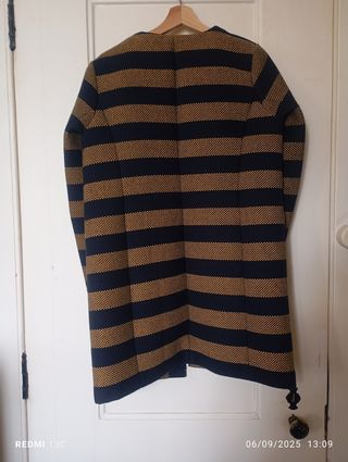 Casaco Liu.jo 3/4 riscas mostarda/azul