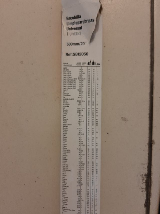 Dos limpiaparabrisas de coche 50cms